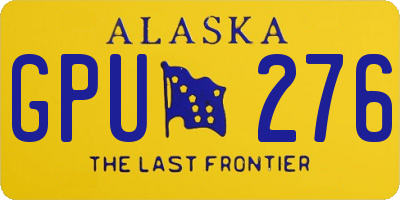 AK license plate GPU276
