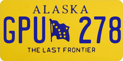 AK license plate GPU278