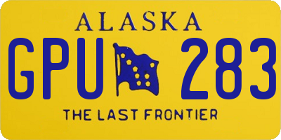 AK license plate GPU283