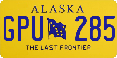 AK license plate GPU285