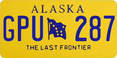 AK license plate GPU287