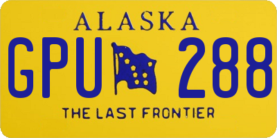 AK license plate GPU288