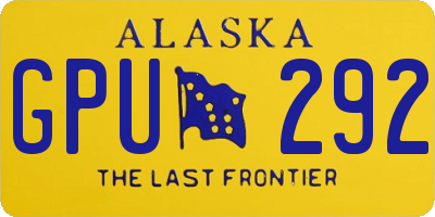 AK license plate GPU292