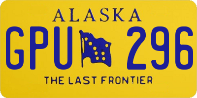 AK license plate GPU296