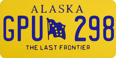 AK license plate GPU298