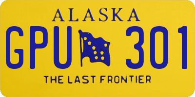 AK license plate GPU301