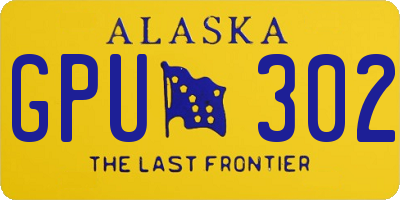 AK license plate GPU302
