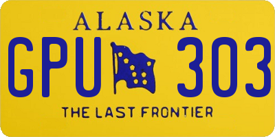 AK license plate GPU303