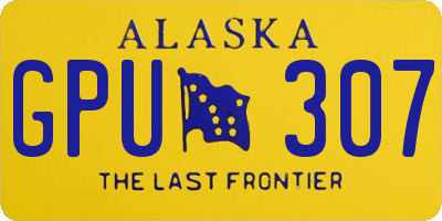 AK license plate GPU307