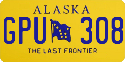 AK license plate GPU308