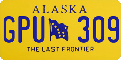 AK license plate GPU309
