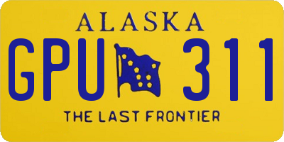 AK license plate GPU311