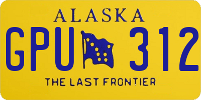 AK license plate GPU312