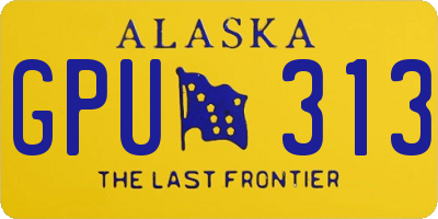 AK license plate GPU313