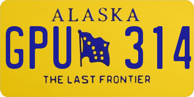 AK license plate GPU314