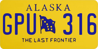 AK license plate GPU316