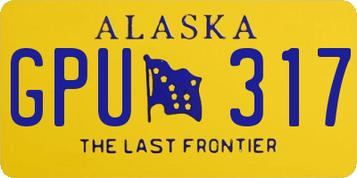 AK license plate GPU317