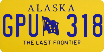 AK license plate GPU318