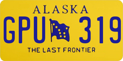 AK license plate GPU319