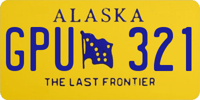 AK license plate GPU321