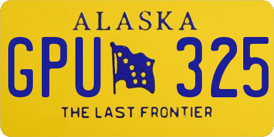 AK license plate GPU325