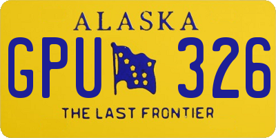 AK license plate GPU326
