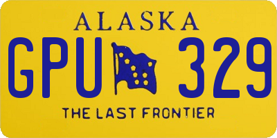 AK license plate GPU329