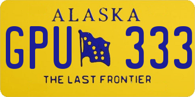 AK license plate GPU333