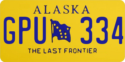 AK license plate GPU334