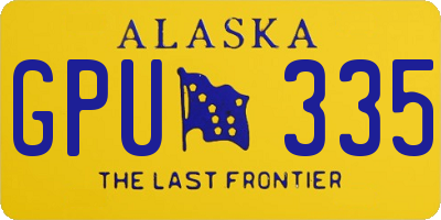 AK license plate GPU335