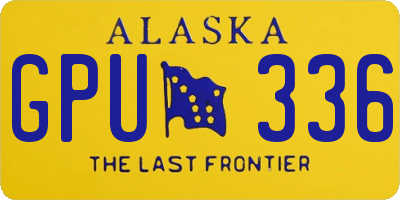 AK license plate GPU336