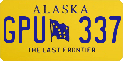 AK license plate GPU337