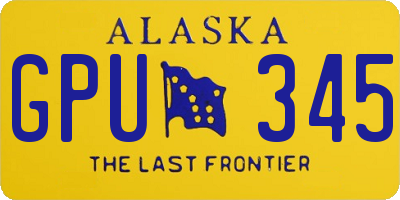 AK license plate GPU345