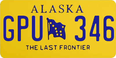 AK license plate GPU346