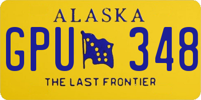 AK license plate GPU348