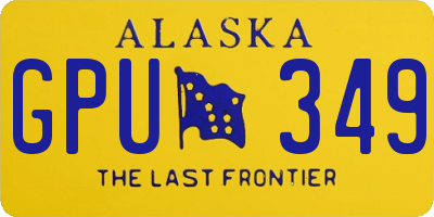 AK license plate GPU349