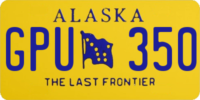 AK license plate GPU350