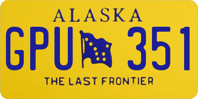 AK license plate GPU351