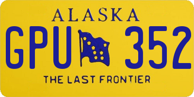 AK license plate GPU352