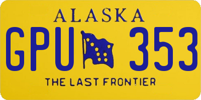 AK license plate GPU353