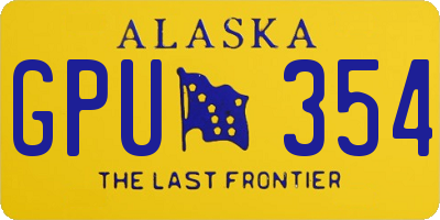 AK license plate GPU354