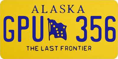 AK license plate GPU356