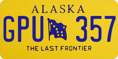 AK license plate GPU357