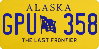 AK license plate GPU358