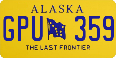 AK license plate GPU359