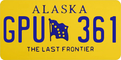 AK license plate GPU361