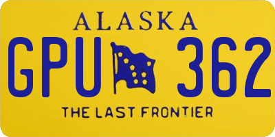 AK license plate GPU362