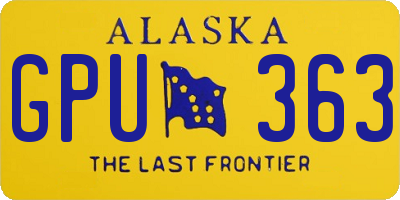AK license plate GPU363