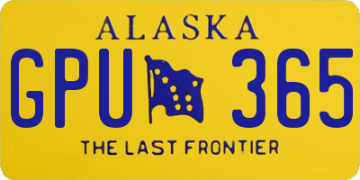 AK license plate GPU365