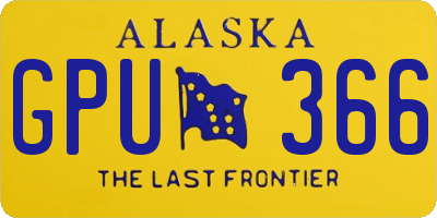 AK license plate GPU366